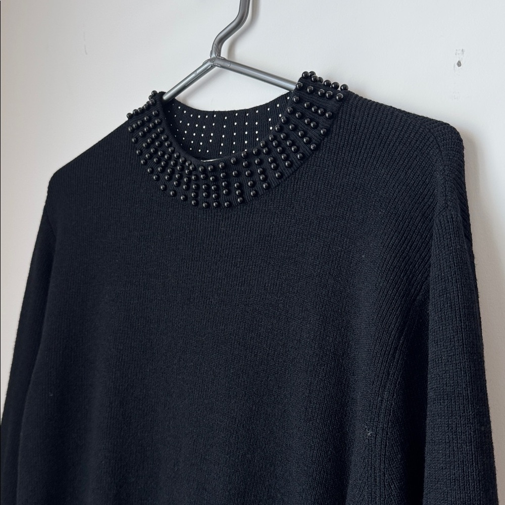 NWOT Sweater with Beaded Collar